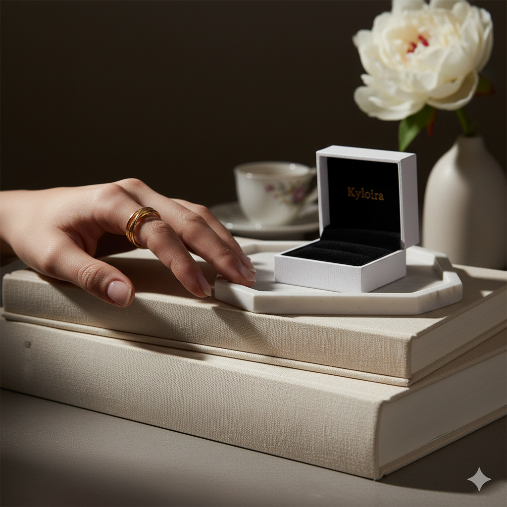 Kyloira Trinity Fusion – Hochglanzpolierter Edelstahl Ring Damen