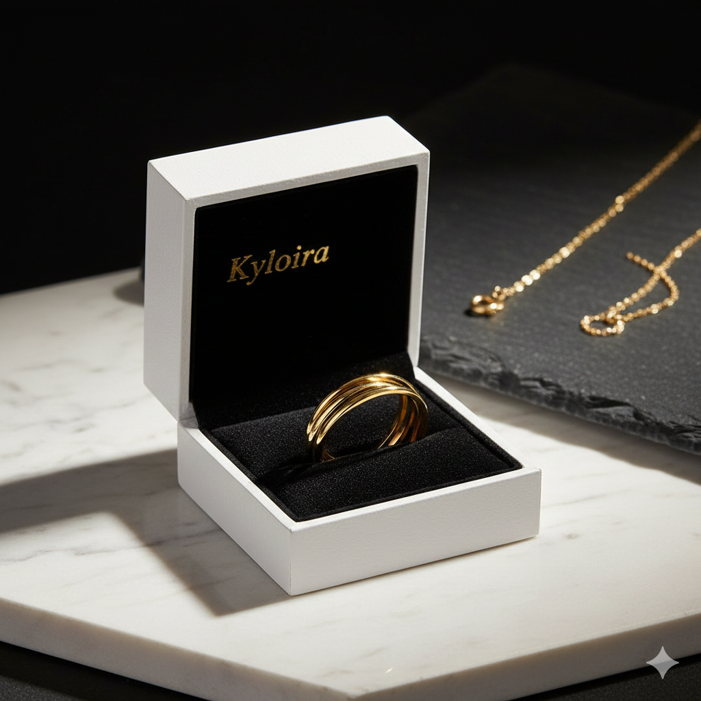 Kyloira Trinity Fusion – Hochglanzpolierter Edelstahl Ring Damen