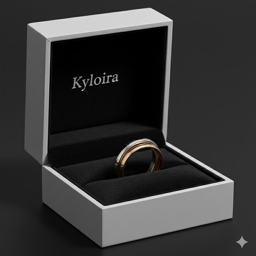 Kyloira „Trinity“ Ring – Dreifarbiger Edelstahl Ring Damen